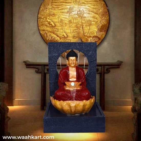 Peaceful Buddha On Lotus Fountain
