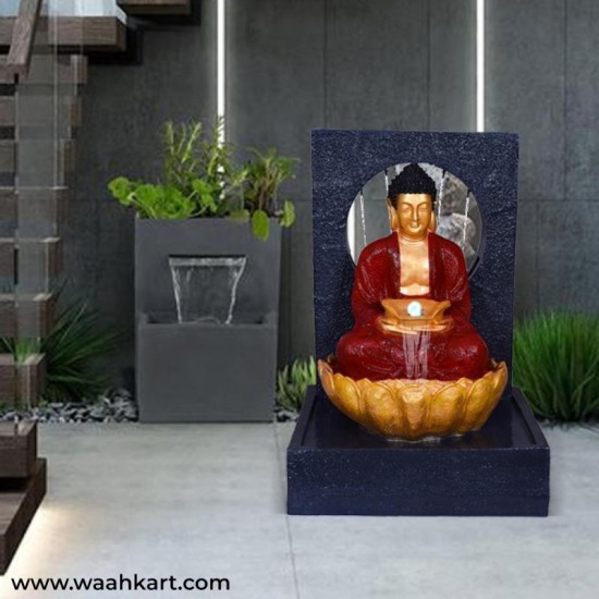 Peaceful Buddha On Lotus Fountain