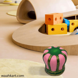 Pink Crown Shape Stool