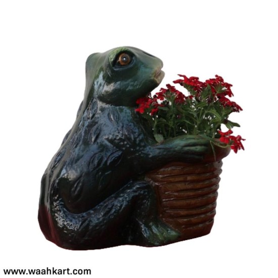 Plant Pot With A Frog In Sitting Position