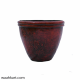 Engraved Leaves Red Planter