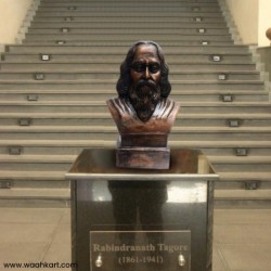 Rabindranath Tagore Statue in Dark Metallic Color 