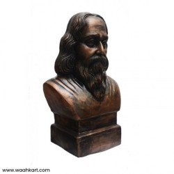 Rabindranath Tagore Statue in Dark Metallic Color 