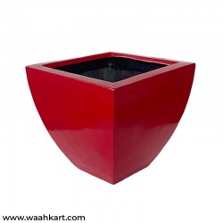Red Square Shaped Plant Pot