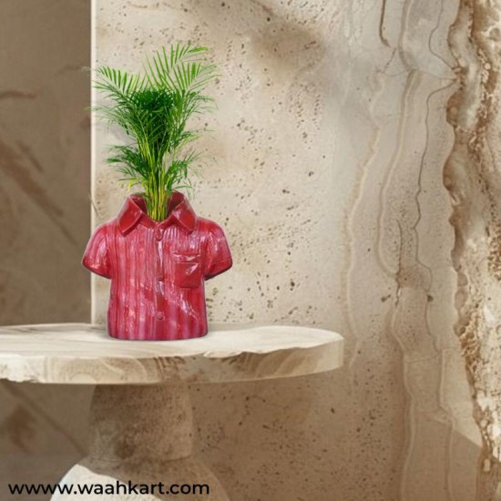 Shirt Shaped Planter In Red Colour