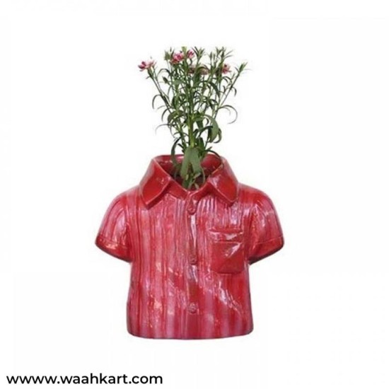 Shirt Shaped Planter In Red Colour