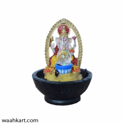 Shri Ganesh ji Statue With Ball Fountain And L E D Light