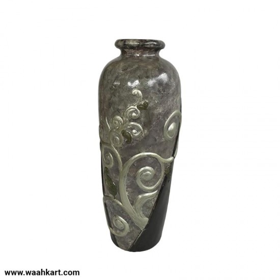 Silver Embroidered Vase
