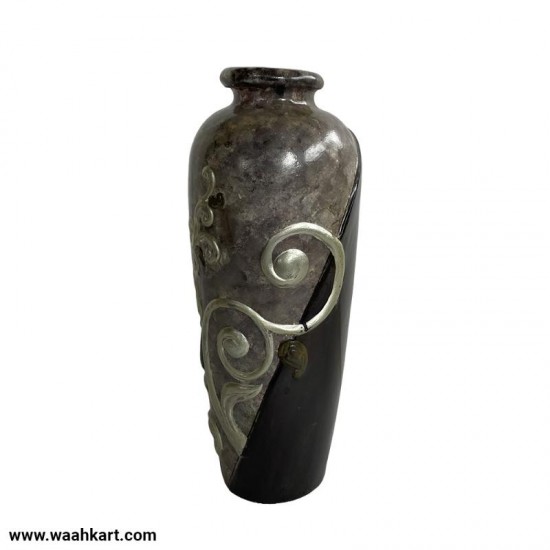 Silver Embroidered Vase