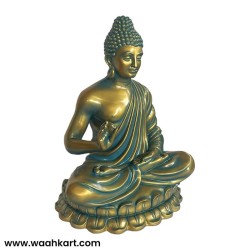 Sitting Buddha In Metallic Golden Blue Colour