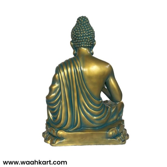 Sitting Buddha In Metallic Golden Blue Colour
