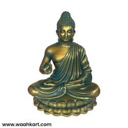 Sitting Buddha In Metallic Golden Blue Colour