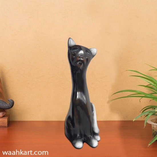 Sleeping Black Cat Showpiece
