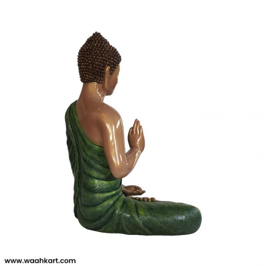 Spiritual Gautam Buddha Sitting Statue - Green And Golden Shade