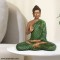 Spiritual Gautam Buddha Sitting Statue - Green And Golden Shade