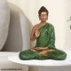 Spiritual Gautam Buddha Sitting Statue - Green And Golden Shade