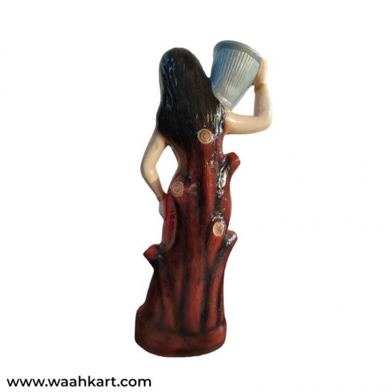 Standing Lady With Flower Vase In Red