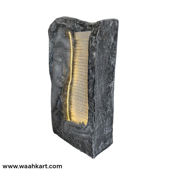 Stone Look Buddha Side Face Fountain With LED Light