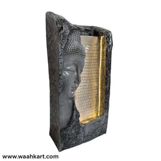 Stone Look Buddha Side Face Fountain With LED Light