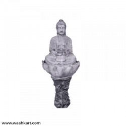 Stone Look Buddha Statue With Lotus Base- Fountain