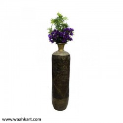 Traditional Indian Engrave Art Metallic Vase
