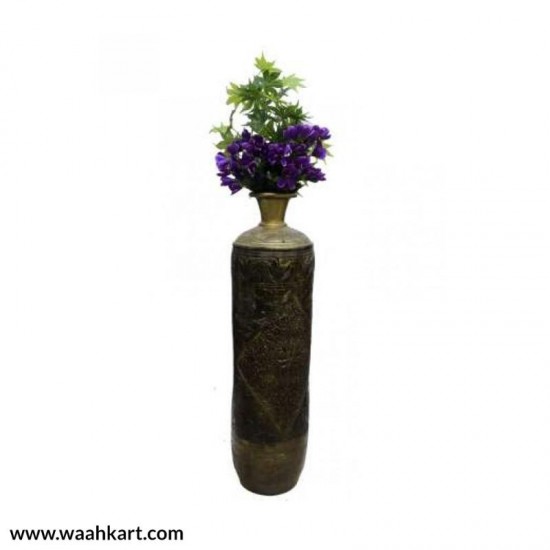 Traditional Indian Engrave Art Metallic Vase