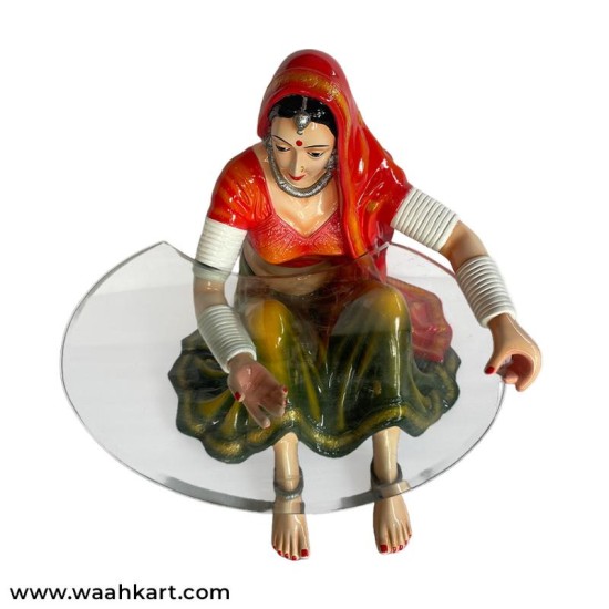 Traditional Rajasthani Lady Table (Without Glass)