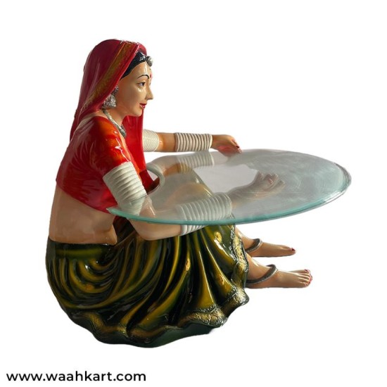Traditional Rajasthani Lady Table (Without Glass)
