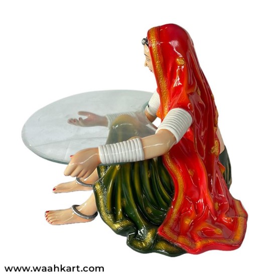 Traditional Rajasthani Lady Table (Without Glass)