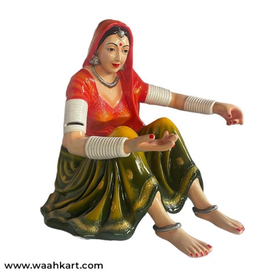 Traditional Rajasthani Lady Table (Without Glass)