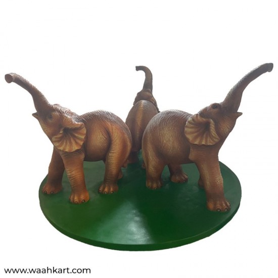 Two Step Three Elephant Center Table (Without Glass)