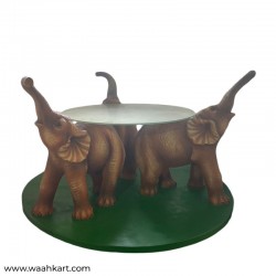 Two Step Three Elephant Center Table (Without Glass)