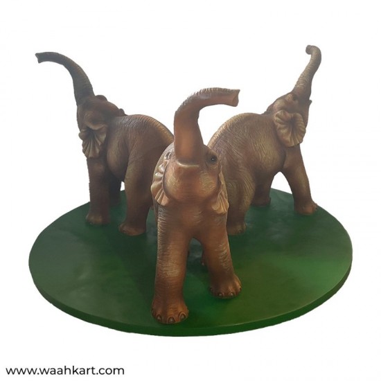 Two Step Three Elephant Center Table (Without Glass)