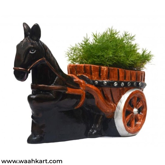 Western Horse Cart Planter