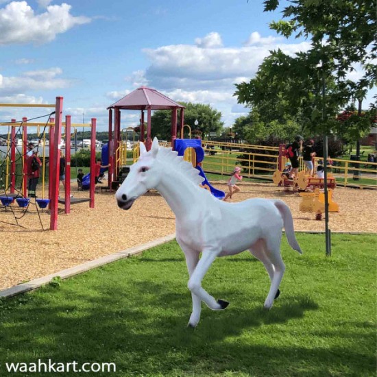 Royal Looking White Horse Statue