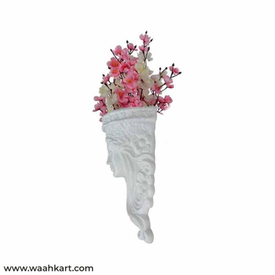 White Lady Face Wall Decor Planter