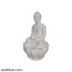 White Meditating Buddha Statue On Lotus