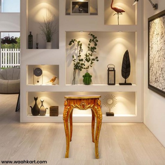 Wooden Look Antique French Style Stool