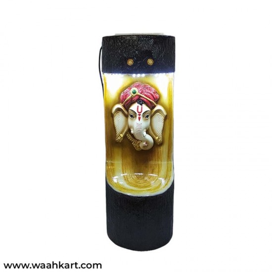 Wooden Look Ganesha Face Stand With Light And Music