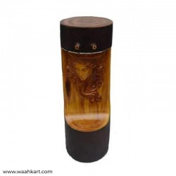 Wooden Look Modern Lady Face With Light Music Fountain