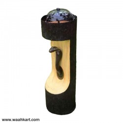 Wooden Look Snake Face LED Light And Fountain Stand