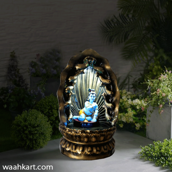Natkhat Makhan Chor Statue With Waterfall And L E D Light