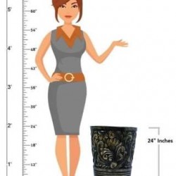 Black Embroidered Planter