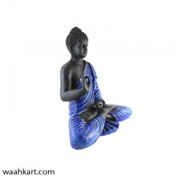 Spiritual Gautam Buddha Sitting Statue- Black And Blue