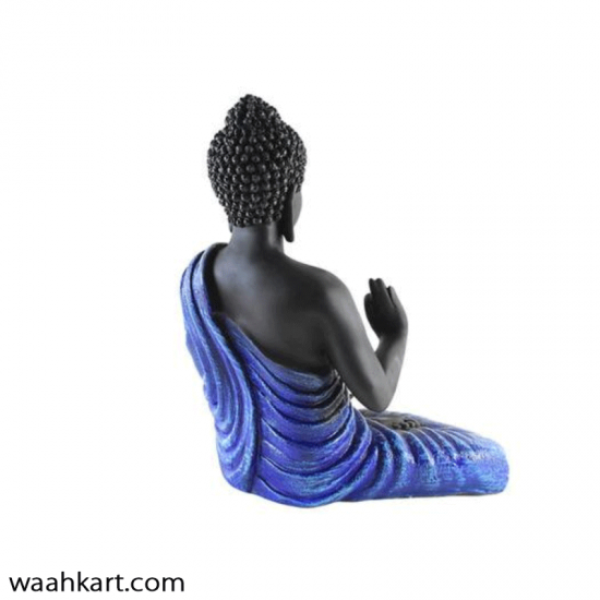 Spiritual Gautam Buddha Sitting Statue- Black And Blue