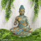 Sitting Buddha In Metallic Golden Blue Colour 