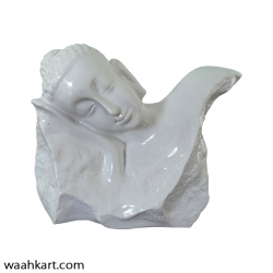 Sleeping Buddha Small Showpiece In White Colour