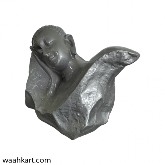 Sleeping Buddha Small Showpiece In Sliver Colour