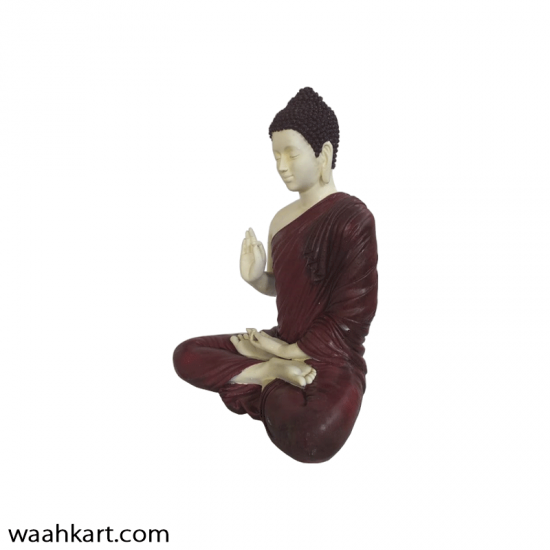 Gautam Buddha Sitting Statue - Mehroon Shade