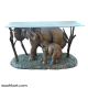 Elephant And Baby Elephant Dining Table  (Without Glass)